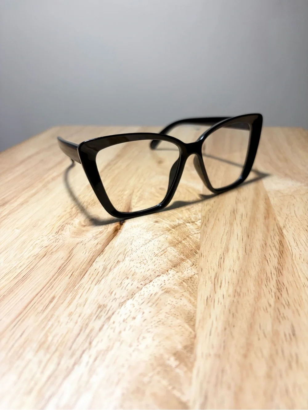 Solid All Black Bold Cat Eye Fashion Glasses